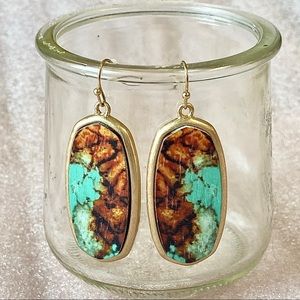 NEW Natural Stone Inspired Wood Drop Earrings